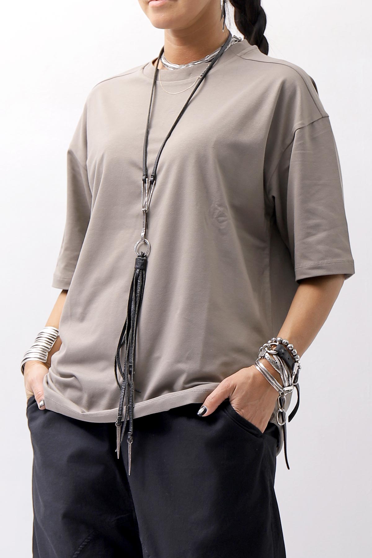 【thom/krom】 UNISEX COTTON MODAL RELAX FIT TEE MTS869_ROCK