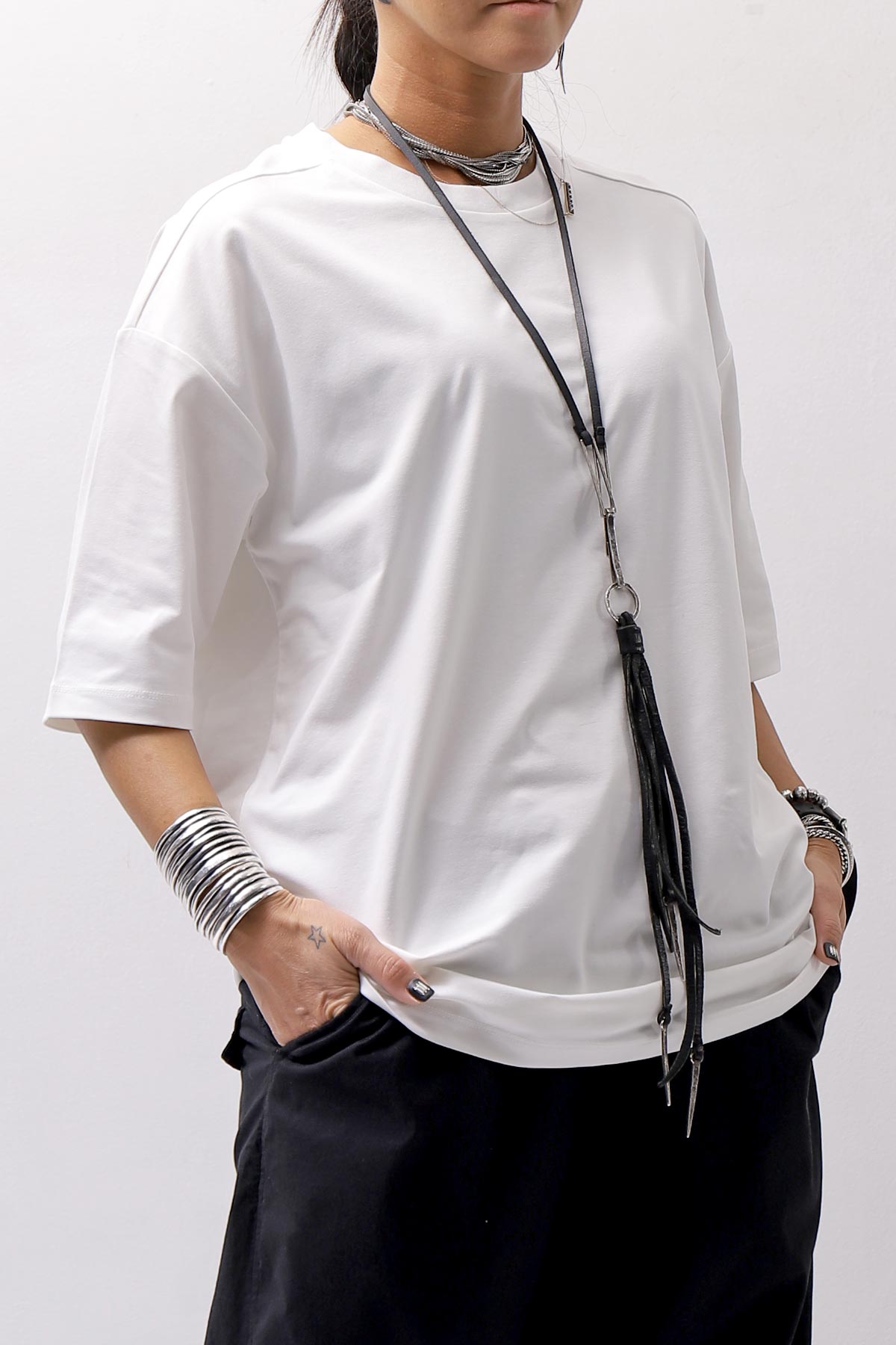 【thom/krom】 UNISEX COTTON MODAL RELAX FIT TEE MTS869_OFF WHITE