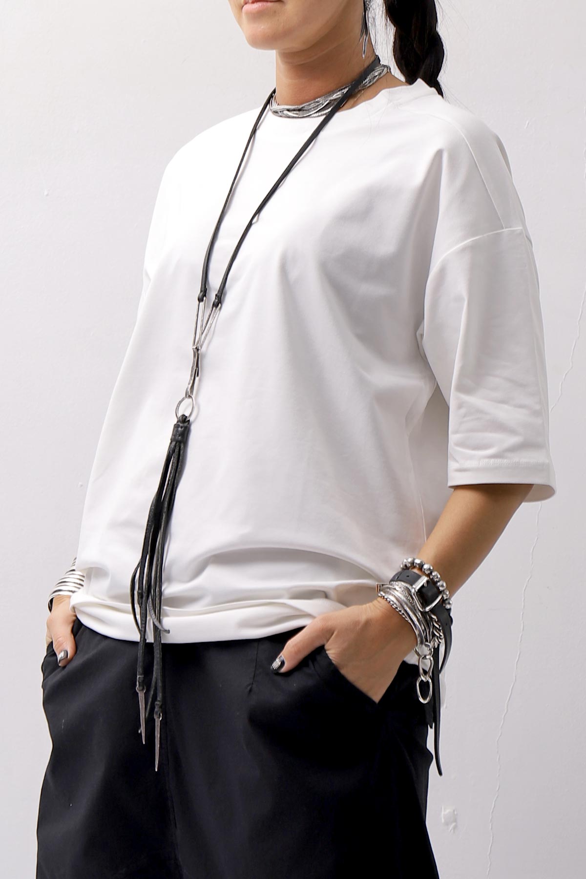 【thom/krom】 UNISEX COTTON MODAL RELAX FIT TEE MTS869_OFF WHITE