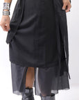 【studio b3】 ASYMMETRY LAYERED SKIRT MLB950_BLACK