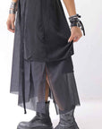 【studio b3】 ASYMMETRY LAYERED SKIRT MLB950_BLACK