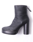 【VIC MATIE】 RIBBED NAPPA LEATHER HEEL BOOTS 5206D_BLACK