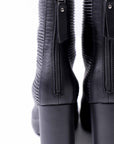 【VIC MATIE】 RIBBED NAPPA LEATHER HEEL BOOTS 5206D