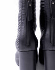 【VIC MATIE】 RIBBED NAPPA LEATHER HEEL BOOTS 5206D_BLACK