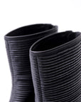 【VIC MATIE】 RIBBED NAPPA LEATHER HEEL BOOTS 5206D_BLACK