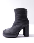 【VIC MATIE】 RIBBED NAPPA LEATHER HEEL BOOTS 5206D_BLACK