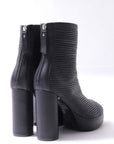 【VIC MATIE】 RIBBED NAPPA LEATHER HEEL BOOTS 5206D