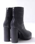 【VIC MATIE】 RIBBED NAPPA LEATHER HEEL BOOTS 5206D_BLACK