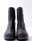 【VIC MATIE】 RIBBED NAPPA LEATHER HEEL BOOTS 5206D_BLACK