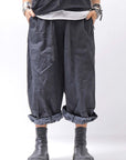 【RUNDHOLZ】 UNISEX COTTON EMBOSS PRINT EASY PANTS _BLACK POPLIN PRINT