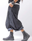 【RUNDHOLZ】 UNISEX COTTON EMBOSS PRINT EASY PANTS _BLACK POPLIN PRINT