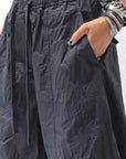 【RUNDHOLZ】 UNISEX COTTON EMBOSS PRINT EASY PANTS _BLACK POPLIN PRINT