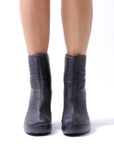 【VIC MATIE】 RIBBED NAPPA LEATHER HEEL BOOTS 5206D_BLACK