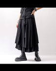 【studio b3】 WRAP LAYERED SKIRT OGB1736_BLACK