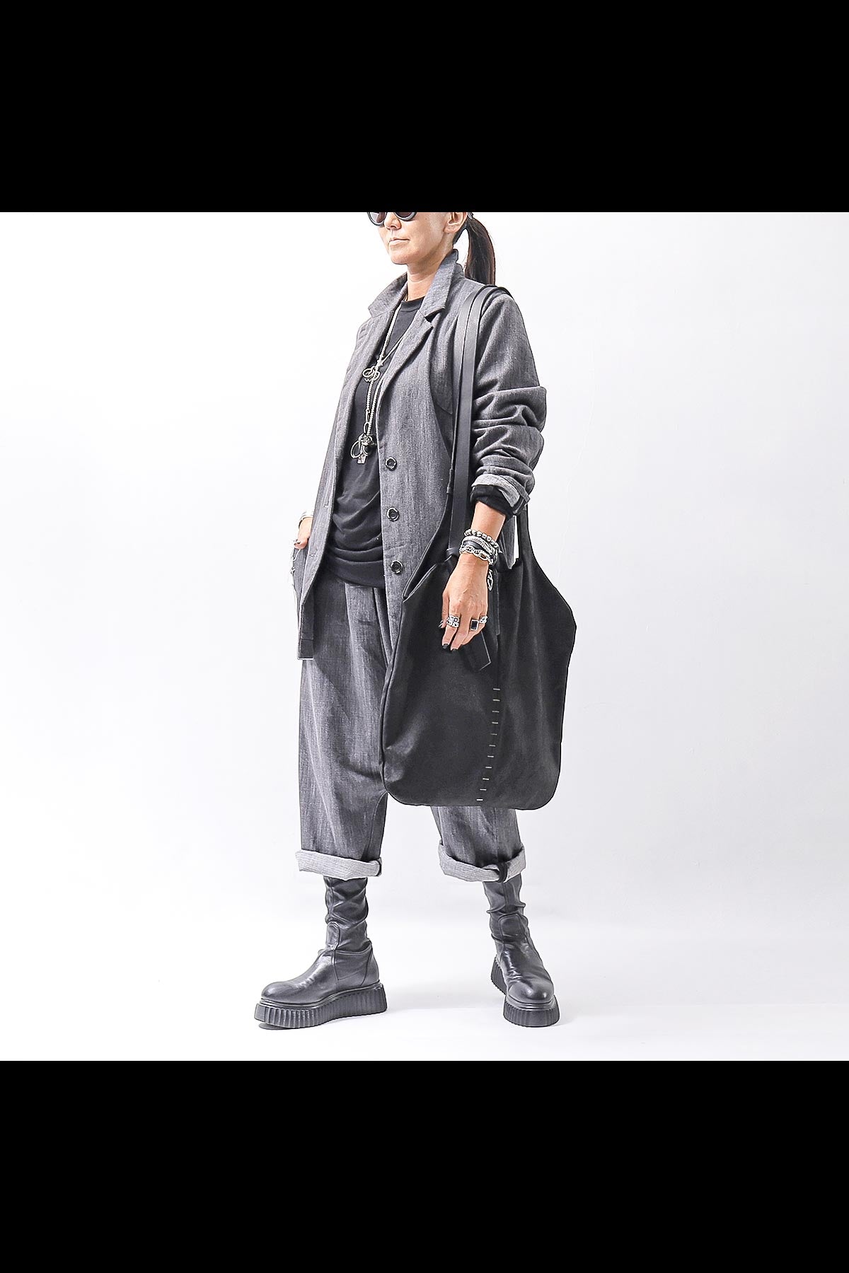 【DANIELE BASTA】MULTIWAY LONG STRAP TOTE BAG DBM005_BLACK