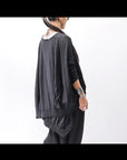 【RUNDHOLZ】 UNISEX TWIST COTTON BACK LAYERED ASYMMETRY TOP 256 0531_BLACK