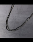 【GOTI】 BLACK AGATE & MICRO SILVER SEQUIN NECKLACE_CN1181