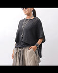 【RUNDHOLZ】 COTTON MESH KNIT TOPS _BLACK