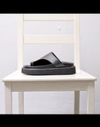 【Alès Dacchia】 UNISEX LEATHER TONG CITY SANDAL_BLACK