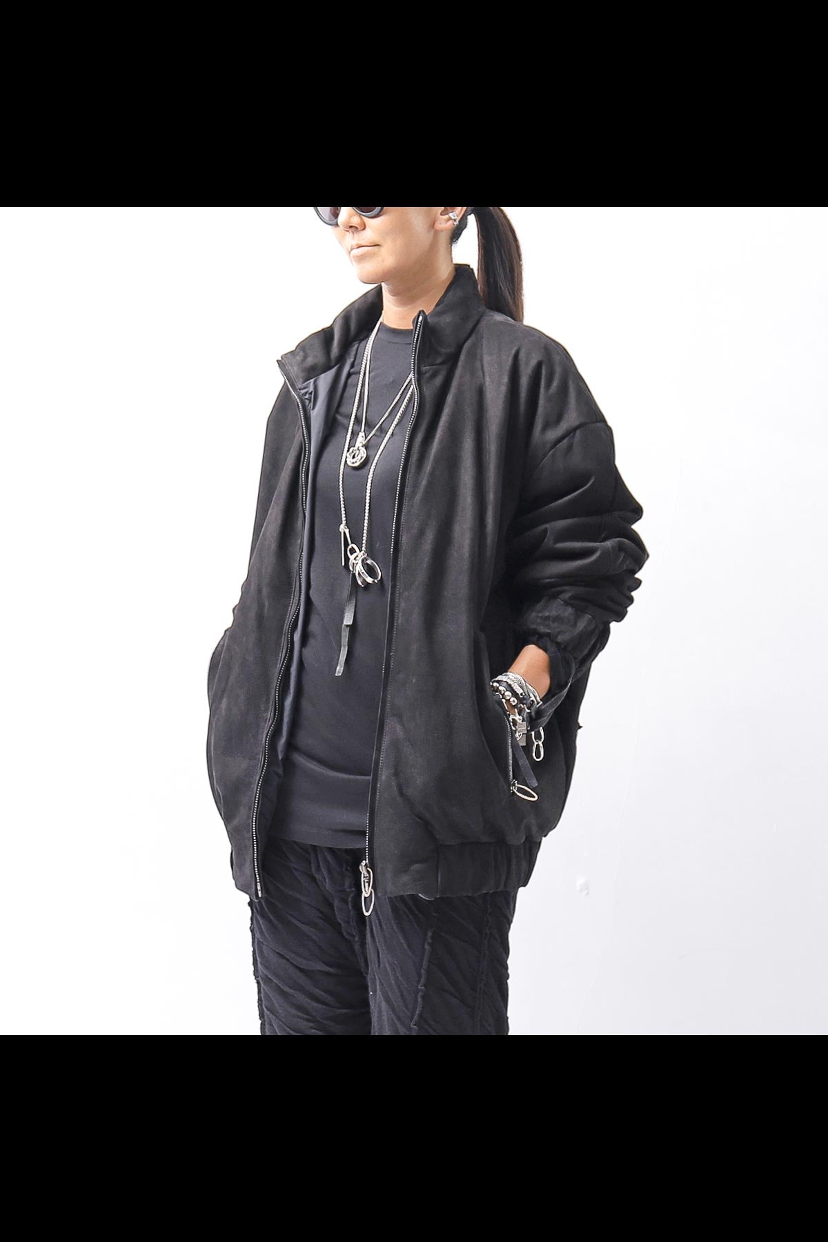 【DANIELE BASTA】 MAT LEATHER BOMBER JACKET DB1298_BLACK