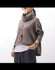 【studio b3】 UNISEX COTTON KNIT TOP & SNOOD SET SHB2268_TRUFFLE