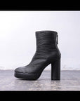 【VIC MATIE】 RIBBED NAPPA LEATHER HEEL BOOTS 5206D