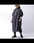 【Alès Dacchia】 UNISEX OVERSIZED LIGHT PADDED LONG SHIRT SH1099_BLACK
