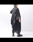 【sanctamuerte】 BACK DETACHABLE ASYMMETRY COTTON JACKET_BLACK