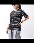 【Primordial is Primitive】 UNISEX SIDE PRINTED SLIM FIT TEE ST-709RO_BLACK