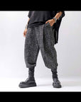 【NOSTRASANTISSIMA】 UNISEX TWEED FRONT TUCK PANTS P118_TWEED BLACK