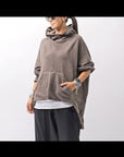 【studio b3】 UNISEX OVERSIZED COTTON SWEAT HOODIE SHB2161_TRUFFLE OLD DYE