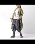 【bajra】 UNISEX TWILLED COTTON BACK DRAPE SHIRT CARDIGAN 160QB01SH_KHAKI BROWN