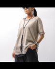 【sanctamuerte】 STRETCH COTTON & VISCOSE SILK TEE SM87_SAND SHELL