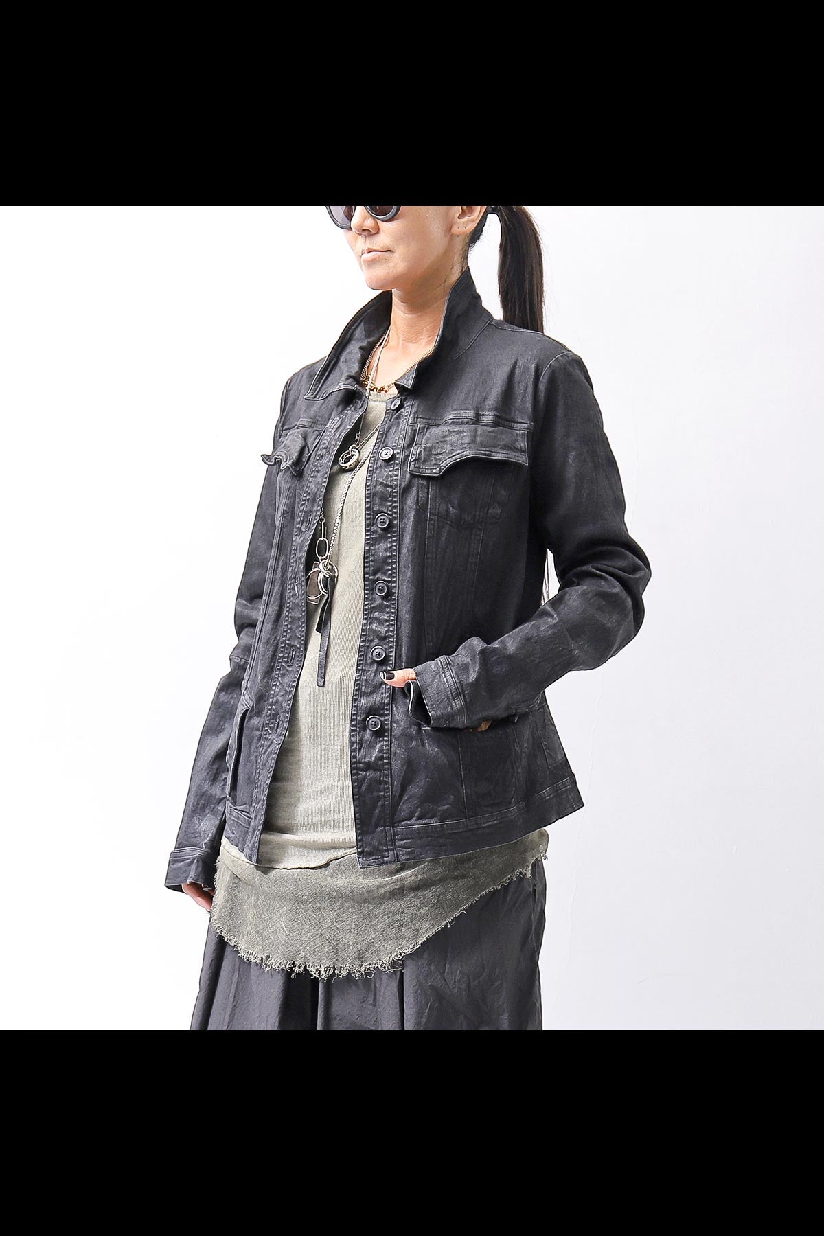 【RUNDHOLZ】 DENIM GLOSS JACKET 103_BLACK GLOSS