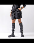 【Primordial is Primitive】 STRETCH ECO LEATHER SHORT PANTS 535HA