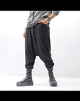 【studio b3】 UNISEX COTTON KNIT BOX SARROUEL RIBBED PANTS SHB2232_BLACK