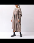 【bajra】 OVERSIZED BACK DRAPE DRESS 159QK01_TAUPE