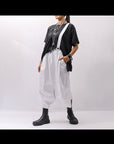 【Primordial is Primitive】 UNISEX ASYMMETRY COTTON PANTS 722AL_WHITE