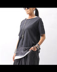 【sanctamuerte】 STRETCH COTTON & VISCOSE SILK TEE SM87_STRETCH COTTON & VISCOSE SILK TEE SM87_BLACK