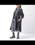 【RUNDHOLZ】 DENIM GLOSS OVERSIZED LIGHT COAT 103_BLACK GLOSS