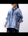 【bajra】 UNISEX OVERSIZED STRETCH DENIM JACKET 143QJ01_BLUE WASH