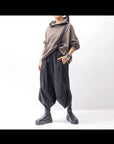 【Primordial is Primitive】 UNISEX ASYMMETRY PANTS 722AL_BLACK