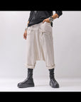 【studio b3】 UNISEX WRINKLE LINEN&COTTON BOX SARROUEL PANTS RBB1974_MILK