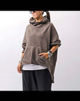 【studio b3】 UNISEX OVERSIZED COTTON SWEAT HOODIE SHB2161_TRUFFLE OLD DYE
