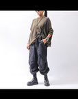 【Andrea Ya'aqov】 UNISEX 2WAY SHOULDER SALOPETTE PARACHUTE PANTS PAK71_BLACK