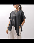 【Primordial is Primitive】 ASYMMETRY COTTON TEE 253RO_BLACK