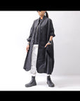 【bajra】 UNISEX TWILLED COTTON BACK DRAPE CARDIGAN COAT 160QB01LG_BLACK