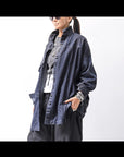 【RUNDHOLZ】 DENIM GLOSS OVER SIZED SHIRT 203_INDIGO BLACK GLOSS