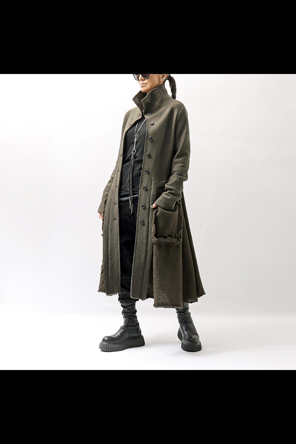 【RUNDHOLZ】 BOILED WOOL & SOFT WOOL KNIT CARDIGAN COAT 388 1203_JUNGLE