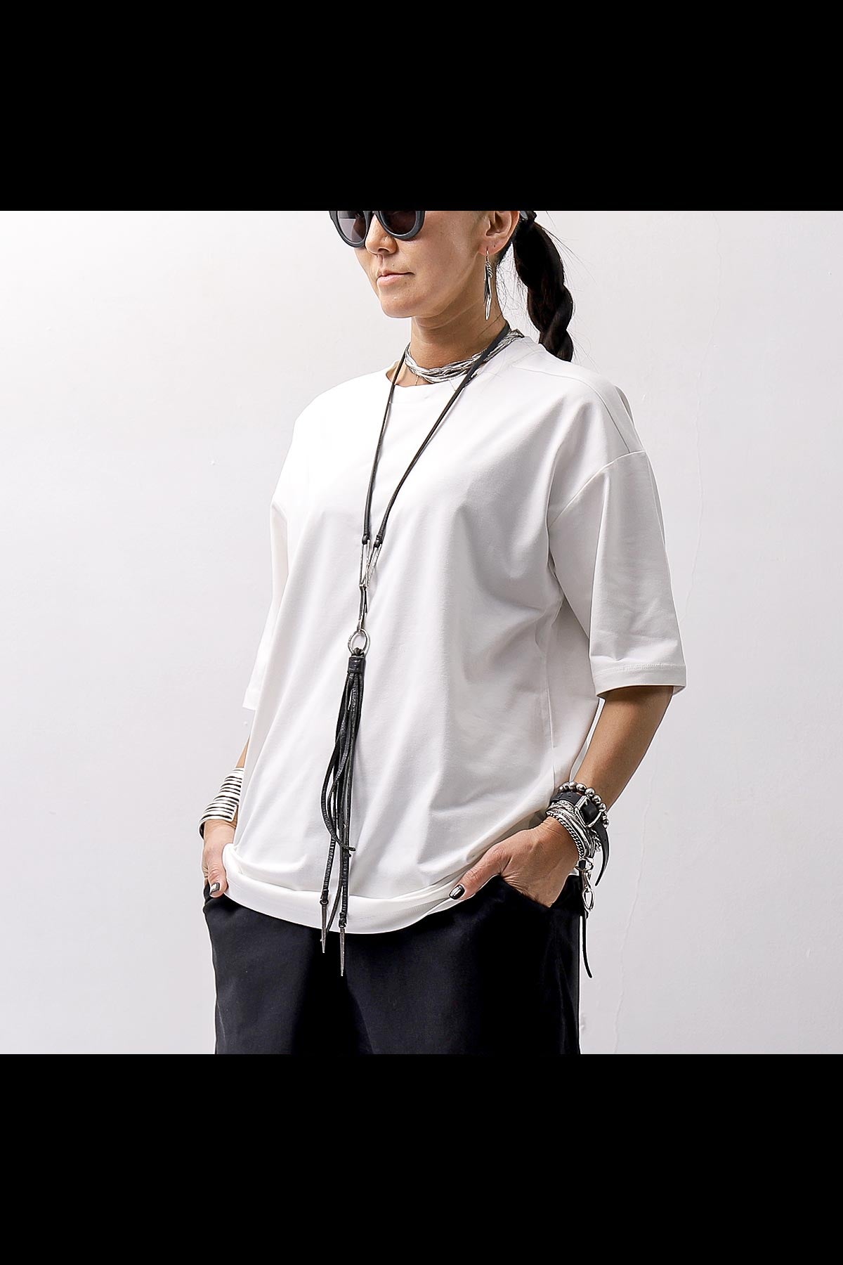 【thom/krom】 UNISEX COTTON MODAL RELAX FIT TEE MTS869_OFF WHITE